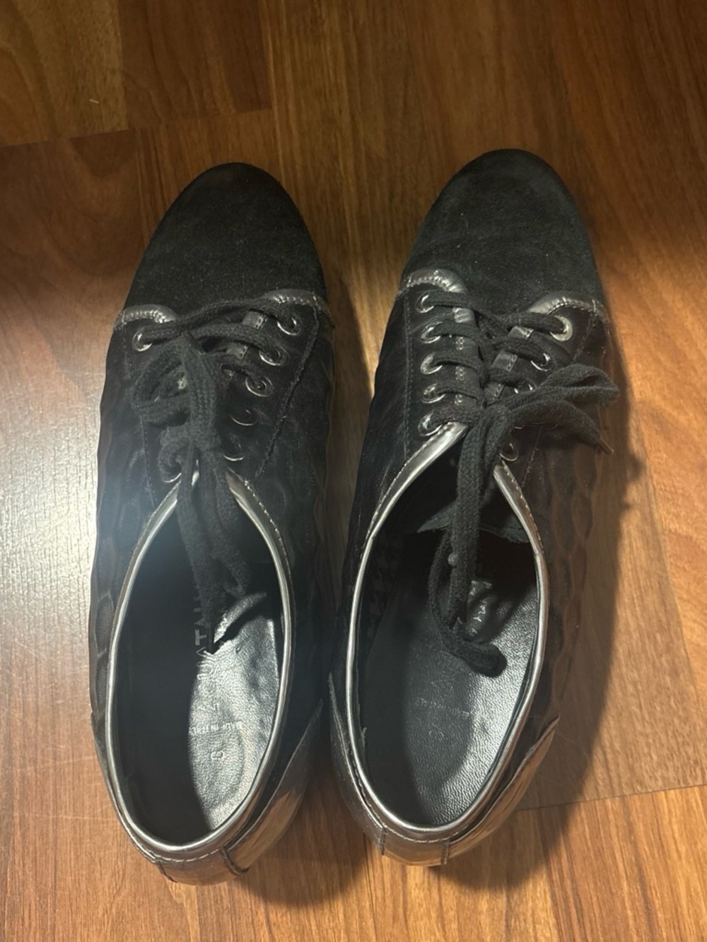 Aquatalia Black Leather Platform Sneakers